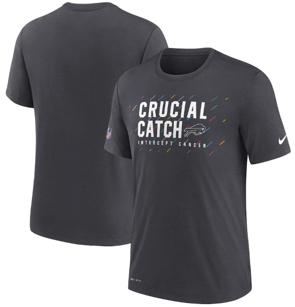 Men's Buffalo Bills Charcoal 2021 Crucial Catch Performance T-Shirt Men's Buffalo Bills Charcoal 2021 Crucial Catch Performance T-Shirt